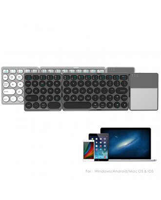 Ergonomic Keyboard Black Layout foldable bt Wireless Folding  keyboard touch pad wireless keyboard