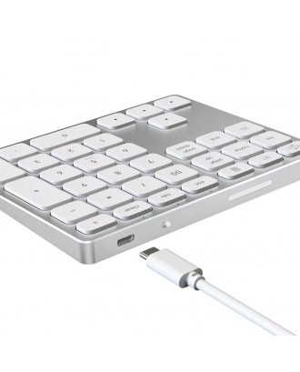 Type C 34 Key Blu-tooth 3.0 Numeric Keypad Digital Keyboard Financial Accounting Numpad for Computer Laptop