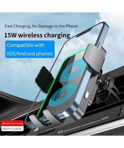Factory direct sales High Quality double coil Wireless Car Charger Vent Bracket Wireless Charger for mobile phone Factory direct sales High Quality double coil Wireless Car Charger Vent Bracket Wireless Charger for mobile phone