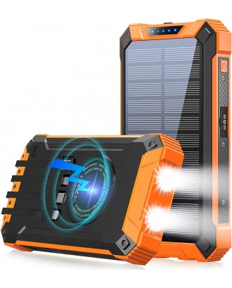 Hot trending wireless solar mobile charger portable power bank 26800mah