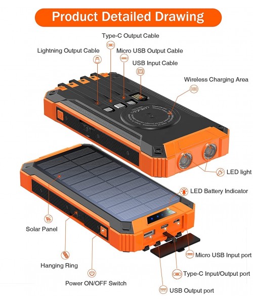 Hot trending wireless solar mobile charger portable power bank 26800mah Hot trending wireless solar mobile charger portable power bank 26800mah