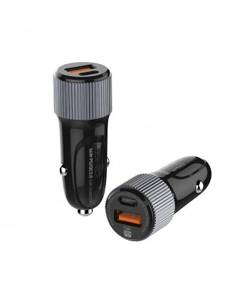 LDNO C510Q  car phone charger Dual Type-C Ports 36W fast charging USB C PD Car Charger