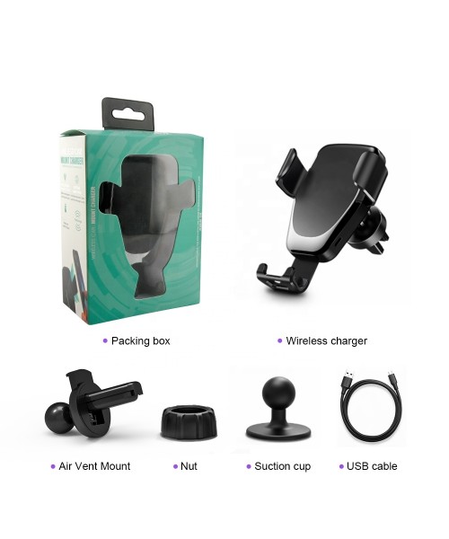 10W Qi Quick Charge Wireless Car Charger Mount Automatic Clamp Coil Induction Gravity Holder Car Wireless Charger 10W Qi Quick Charge Wireless Car Charger Mount Automatic Clamp Coil Induction Gravity Holder Car Wireless Charger