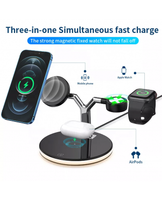 Factory 3 in 1 Magnetic Wireless Charger Stand Magsafes for iPhone Qi 15W Fast Wireless Charger